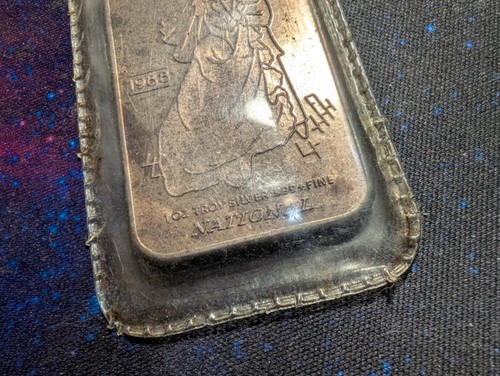 1988 BEST WISHES ON YOUR WEDDING DAY 1 TROY OZ .999 SILVER BAR - Picture 5 of 8