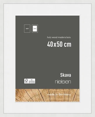 Nielsen Holz-Bilderrahmen Skava weiß 40x50 cm mit Passepartout 30x40 cm - Bild 1 von 4