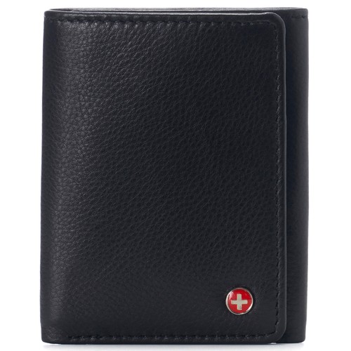 Alpine Swiss Leon RFID Trifold Pocket Geldbörse für Herren - Echtleder Geldbörse für