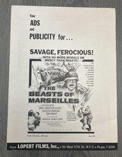 Vintage 1950s Movie Pressbook Beasts Of Marseilles Rape Of Malaya Stephen Boyd