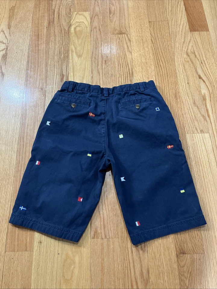 Pantalones cortos chinos Brooks Brothers de lana para niños talla 16 azul marino con estampado total Foto 2 de 3