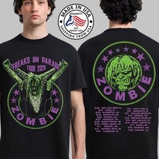 Rob Zombie Freaks On Parade 2026 Tour Portrait Zombie Head T-Shirt