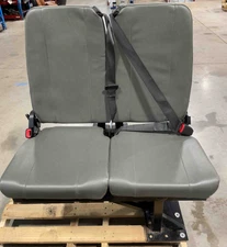 Freedman Seating Company Used Foldaway Double Bus Seat Drivers *Broken Seatbelt*