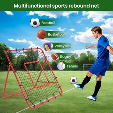 39"x39" Soccer Rebounder Net Portable Football Training Equipment Angel Adjust