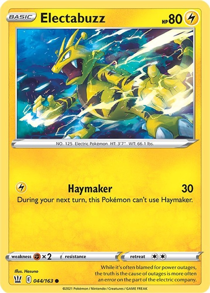 Electabuzz SWSH05 044/163 Pokémon SWSH05: Battle Styles Common EN NM