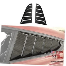 Carbon Fiber Rear Quarter Side Window Scoop Louvers Sun Carbon Fiber Grain