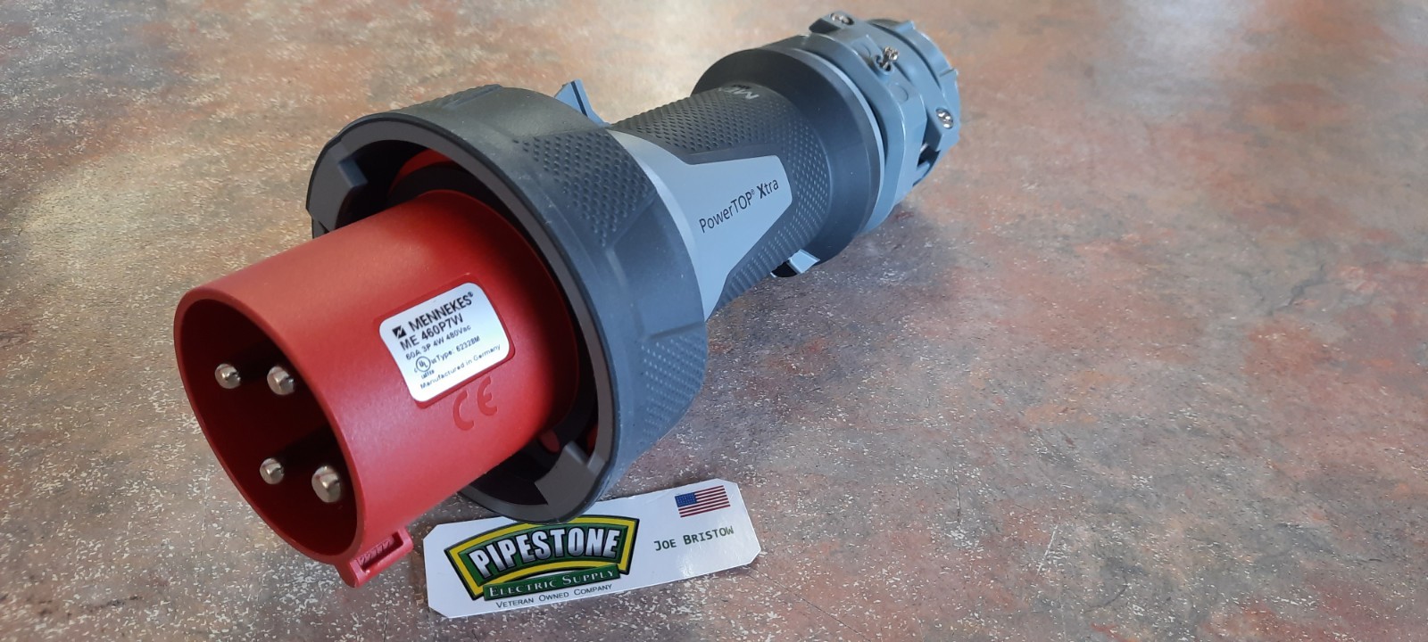 Mennekes ME 460P7W 60 Amp 3-Pole 4-Wire 480VAC Watertight Plug
