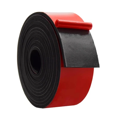 Neoprene Rubber Strips with Adhesive, 1/8" Thick x 2" Wide x 10' Long
