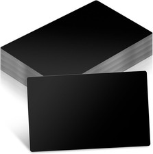 100pcs Black Metal Business Cards Alloy Metal Business Card Blanks for Laser Eng