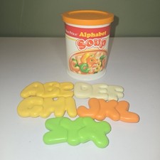Vintage 1987 Fisher Price Fun With Food Alphabet Soup Can Set