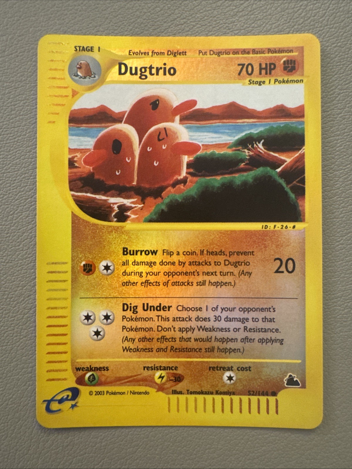 Pokémon TCG Dugtrio 52/144 Skyridge - Reverse Holo  - MINT CONDITION!!