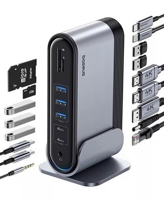 BASEUS UnionJoy 17-Port Triple Multifunction Type-C Hub Adapter    F2B