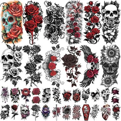 77 Wasserfeste Gothic Temporäre Tattoos   Kreative Designs für Männer und Frauen