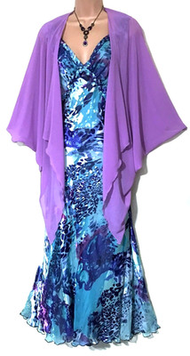 ALLISON & KIRSTEN KROG (18/20) Seide Devore Schrägschnitt Abendkleid & Achselzucken