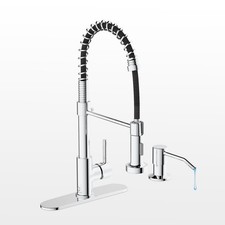 Casavilla Kitchen Faucet,Chrome Kitchen Faucet with Soap Dispenser and Deck Plat
