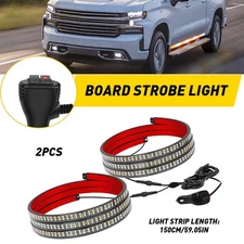 2PCS 60 inch Emergency Truck Strobe Lights Strip LED Running Board Lights Bar EC