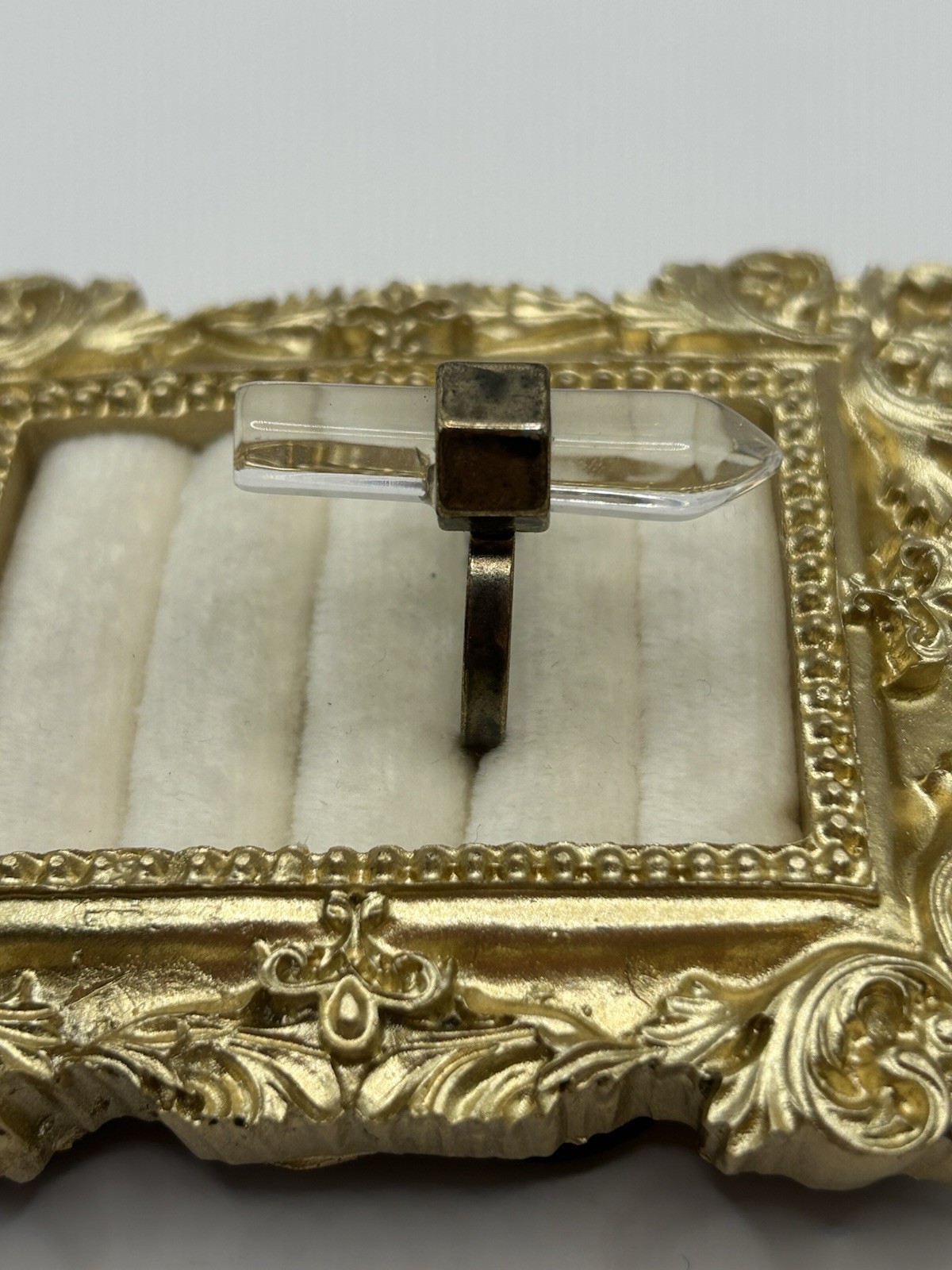 Crystal Quartz Point Statement Ring Size 8 Boho R… - image 4