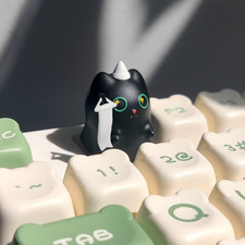 Ghost Kitty Keycap, Artisan cute keycap set for mechanical keyboard cap replace