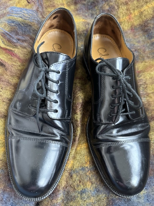 Cole Haan Mens Black Oxford Cap Toe Dress Shoes Lace Up Leather Sz 10 B Narrow
