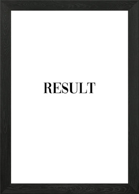 Ergebnis Wort Motivation gerahmtes Wandbild Poster Leinwanddruck Bild