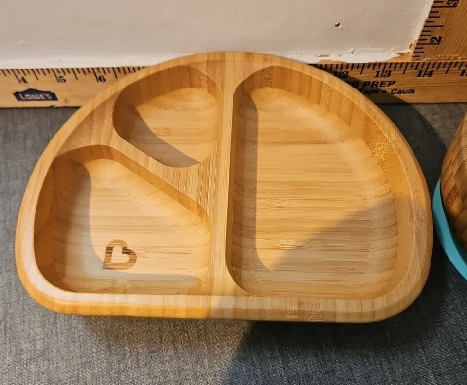 Placa de succión dividida de bambú Munchkin 6+ meses ecológica y cuenco Foto 2 de 4