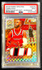 2018 PSA 9 MINT SPECTRA CHRIS PAUL SPECTACULAR PATCH 5/5 NEON ORANGE PRIZM G2610