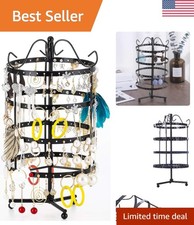Stylish Black Metal Earring Holder   144 Hole...