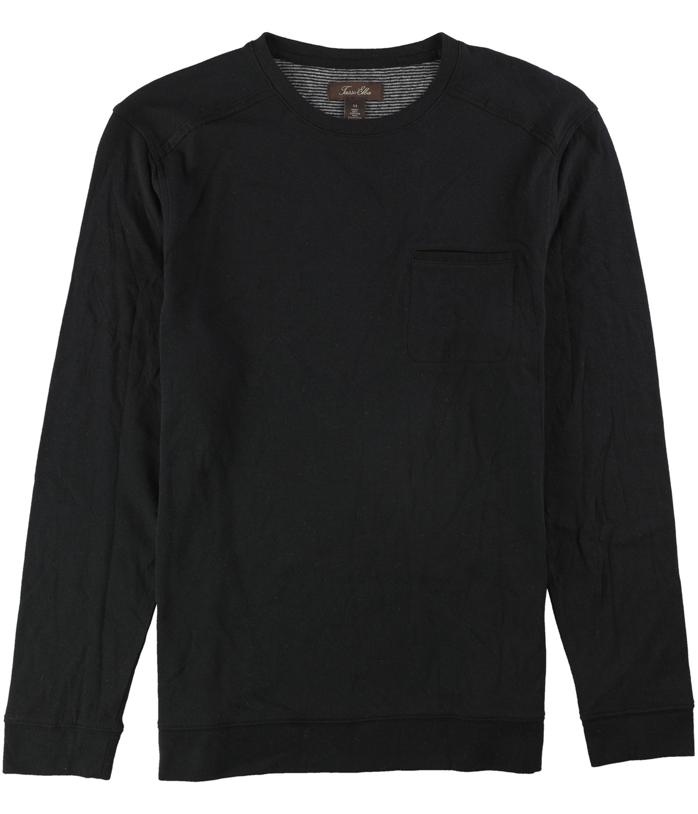 Мужская базовая футболка Tasso Elba с отделкой из искусственной замши темно-черный S 5390₽