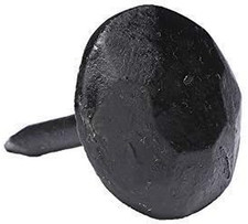 50 Hand-Forged 1" Round Iron Clavos Decorative Nails in Natural Black Finish