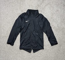 Nike Shield Men s Small Black Rain Jacket Packable Hood Full Zip Running