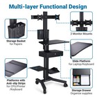 Yescom Mobile Computer Cart Dual Monitor Mount with Drawer Black — photo 5