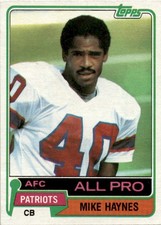 1981 Topps Mike Haynes #230 New England Patriots
