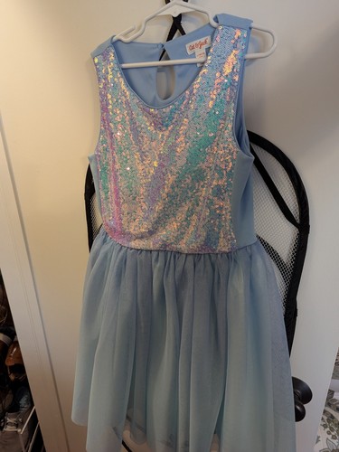 Girls Cat And Jack Sequined Top Dress With Tulle Bottom Size Large 10/12 EUC