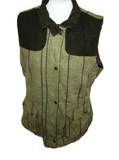 Damen Tweed Weste Gr 42 Grün Jagd Reiter Vintage Landhaus Stil