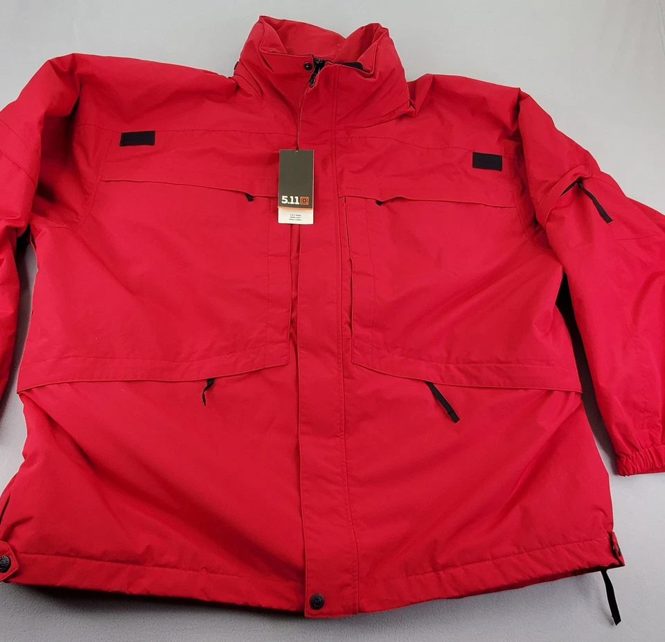 5.11 Tactical Parka Jacket Men 2XL Range Red Waterproof Shell Coat READ NO LINER - Image 2 of 4