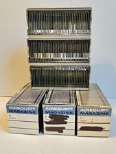 Lot of 3 Vintage Airequipt Metal Slide Magazines with Boxes - 36 Slides Each Box