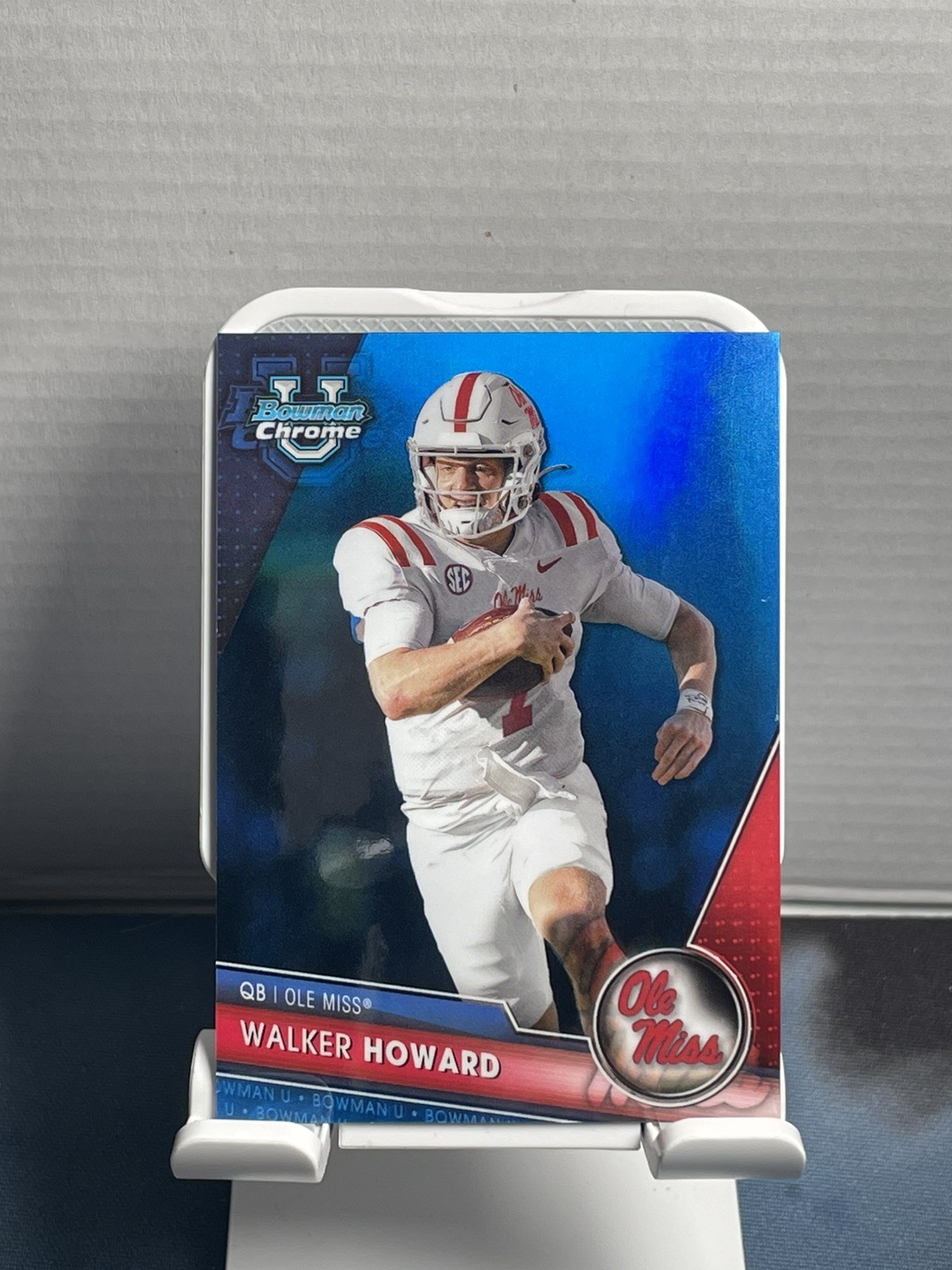 Walker Howard 2023 Bowman University Chrome Blue Refractor /199 Ole Miss