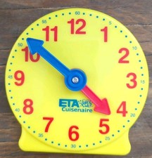 Practice Time telling Learning Clock w/ Movable Hands for Kids 4"