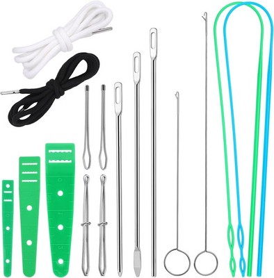 Fedmut Drawstring Threader Tool Set 16PCS with Loop Turner, Bodkin B 