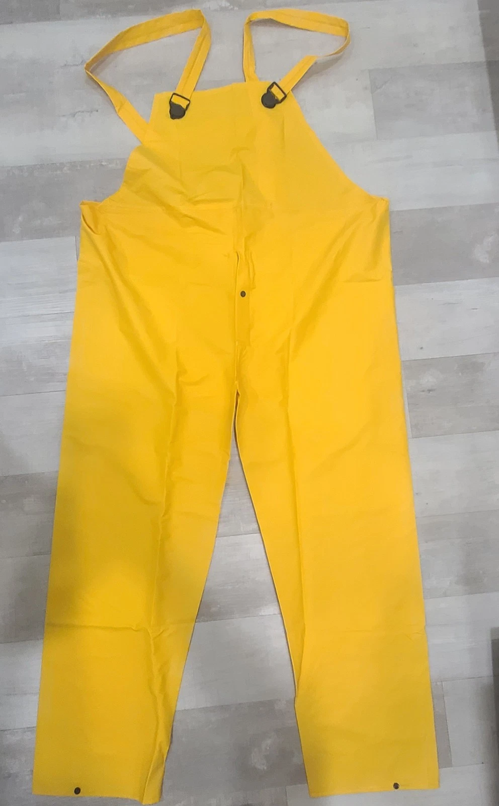 3 Piece Safety Rain Suit Yellow Rain Jacket with Detachable Hood and Overalls L