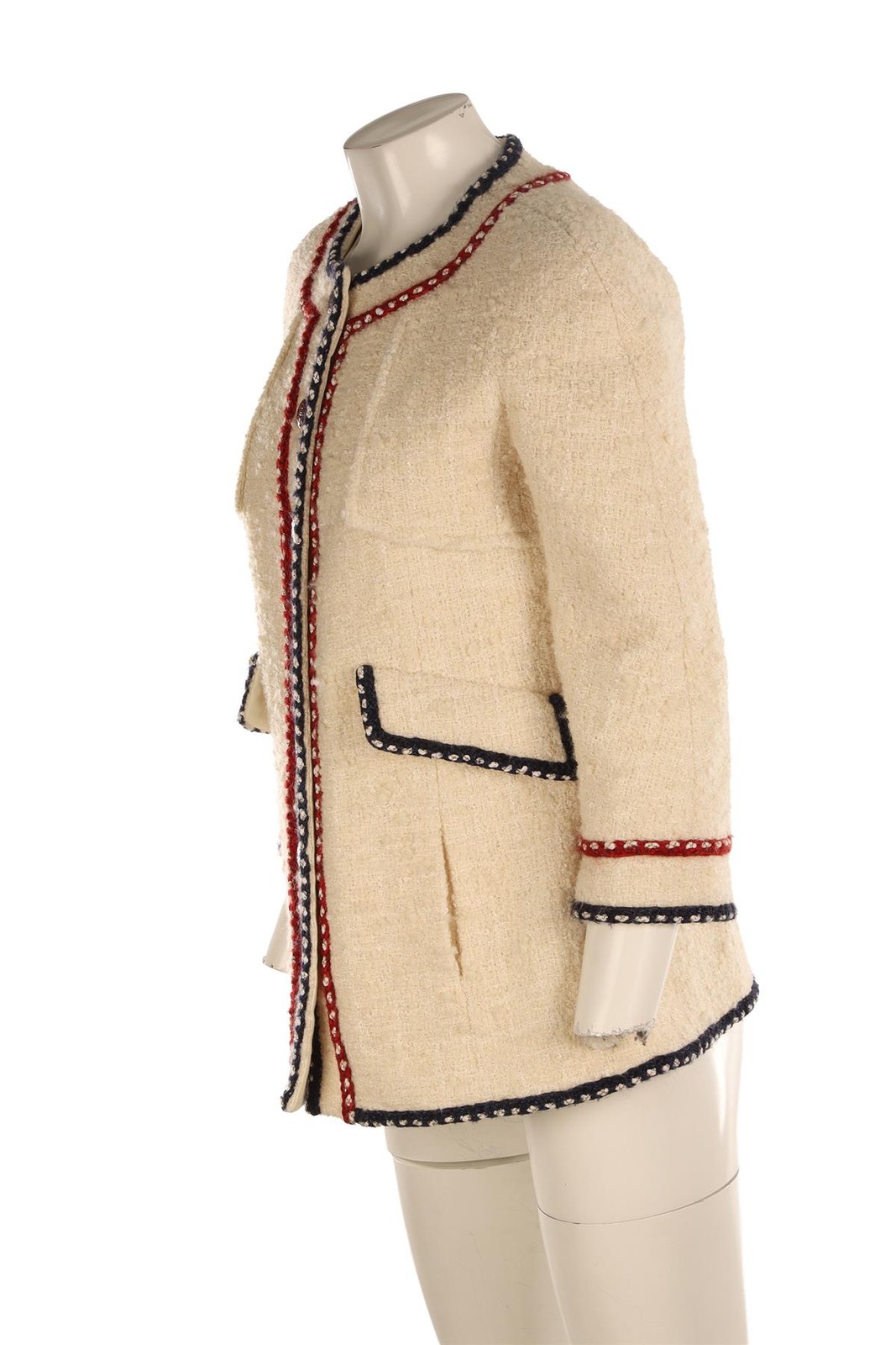 CHANEL CREAM 2018 WOOL JACKET FR 40 UK 12 image 3