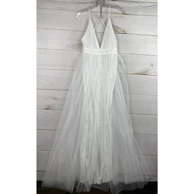 Windsor Vanessa Dress Sz S White V-Neck Tulle Prom/Homecoming Gown Lace  Mesh NWT | eBay