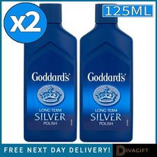 2 x GODDARDS LONG TERM SILVER POLISH 125ML FOR JEWELLERY CLEANING CLEAN LIQUID