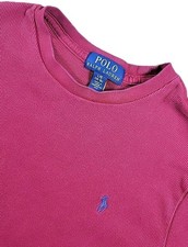 Polo Ralph Lauren Boys L 14-16 Long-Sleeve RED Thermal T-Shirt BLUE Logo