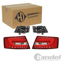 Diederichs Tuning LED RÜCkleuchten Satz Klarglas ROT Weiß Passend FüR Audi A6