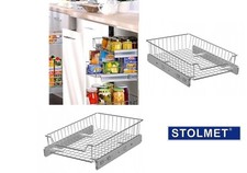 Pull-Out Storage Basket Wire Larder Kitchen Cupboard Soft Close Organiser