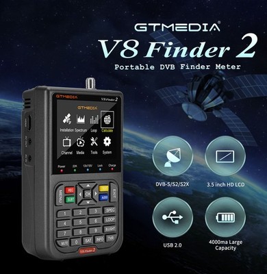 GTMEDIA V8 Finder2 Digital Satellite Finder Meter DVB-S/S2/S2X 3.5 Inch Screen