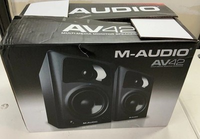 M-Audio AV42 Studio Monitor Speakers Pair Tested Working