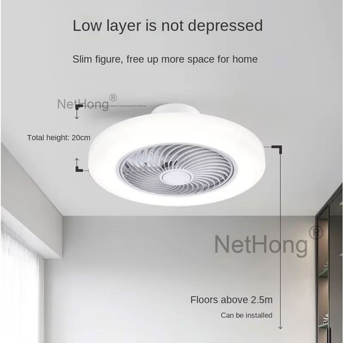 6 Speed Large LED Ceiling Fan with Lighting LED Light Adjustable Wind + Remote ~ - Picture 4 of 10