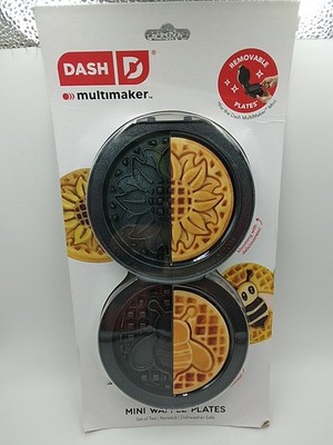 DASH Multimaker Mini System Two 4  Nonstick Removable Sunflower & Bee 
